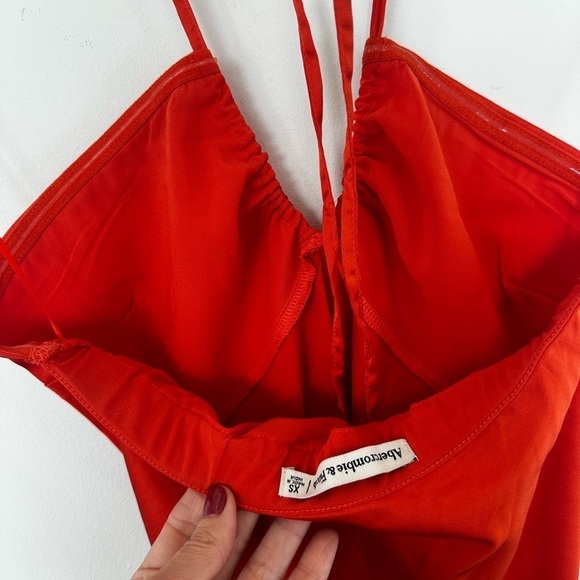 Abercrombie & Fitch Satin Halter Slip Dress in Orange - Picture 10 of 12